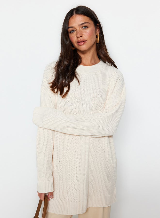 trendyol Stone Crew Neck Knitwear Sweater - Image 2