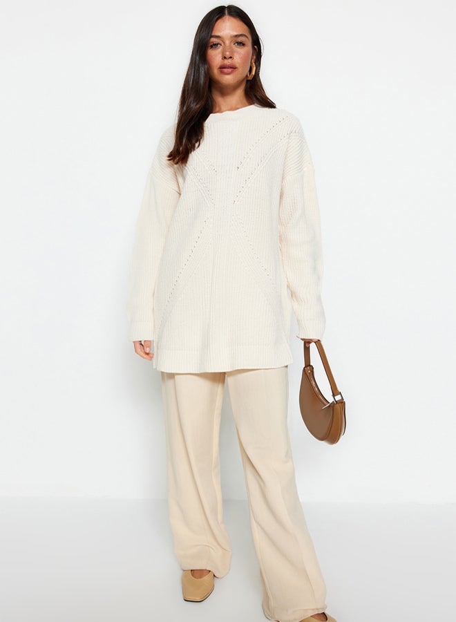 trendyol Stone Crew Neck Knitwear Sweater - Image 3