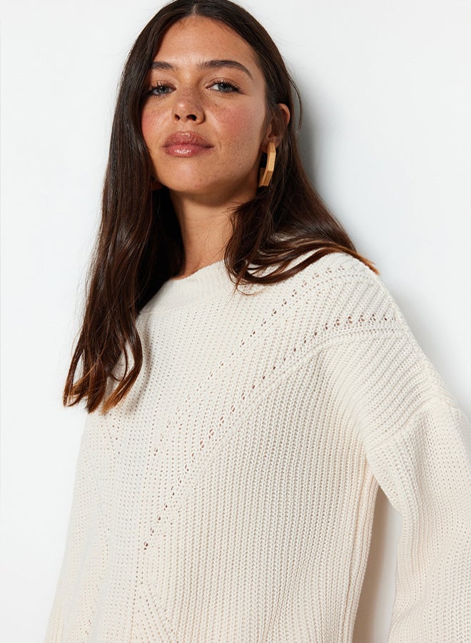 trendyol Stone Crew Neck Knitwear Sweater - Image 4