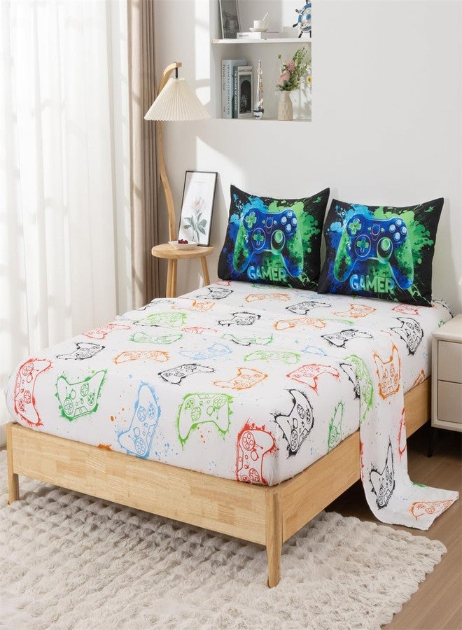 NTBED Game Console Comforter Set for Boys Girls Kids Tie Dye Gaming Lightweight Microfiber Gamer Bedding Sets (Blue Green, Twin 5Pcs) - Image 5