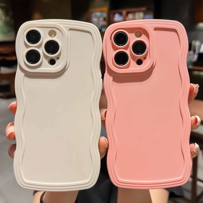 For Apple Mobile Phone Case Solid Color Large Wave All-Inclusive Fine Hole Iphone16 Anti-Drop Apple 1514 - Image 3