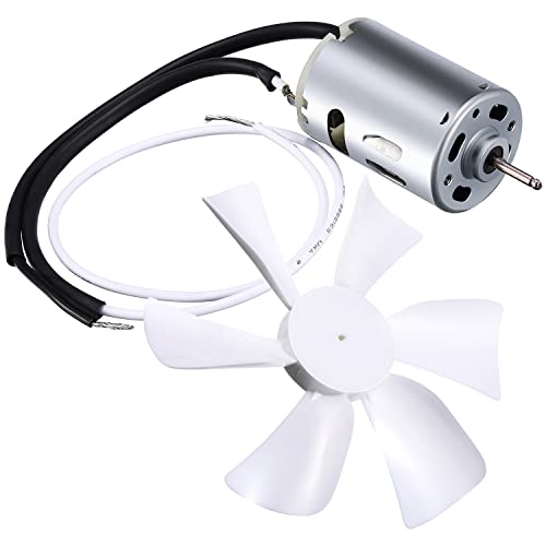 RUSFOL 6" Replacement White RV Vent Fan Blade with 12V D-Shaft Motor, Compatible with Heng's, Elixir, Ventline, Jensen - Image 1