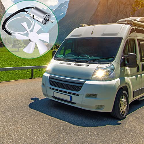 RUSFOL 6" Replacement White RV Vent Fan Blade with 12V D-Shaft Motor, Compatible with Heng's, Elixir, Ventline, Jensen - Image 3
