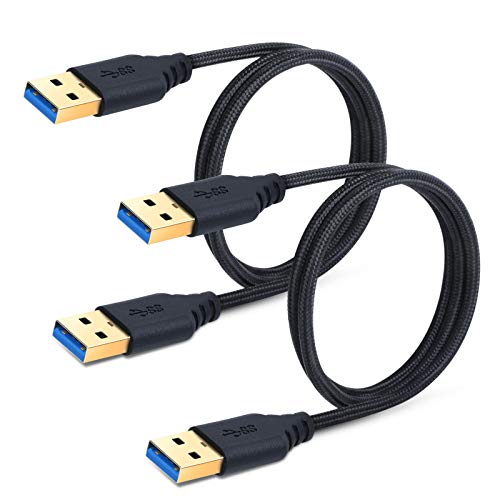 Besgoods USB 3.0 Type A Male to Male Cable - 2-Pack 3FT/1M Braided USB Cable for Data Transfer, Hard Drive Enclosures, DVD Player, Laptop Cooler and More - Image 1