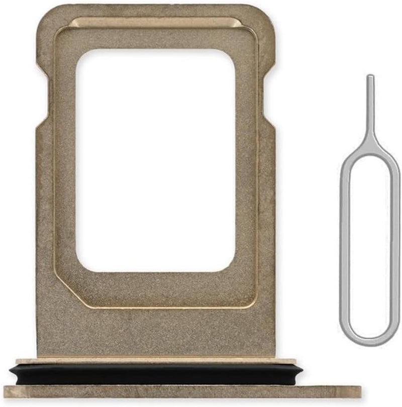 Perzework SIM Card Tray Holder Slot Replacement for iPhone 13 Pro and iPhone 13 Pro Max (Gold) with Waterproof Rubber Ring and Eject Pin (Single Sim Version) - Image 1