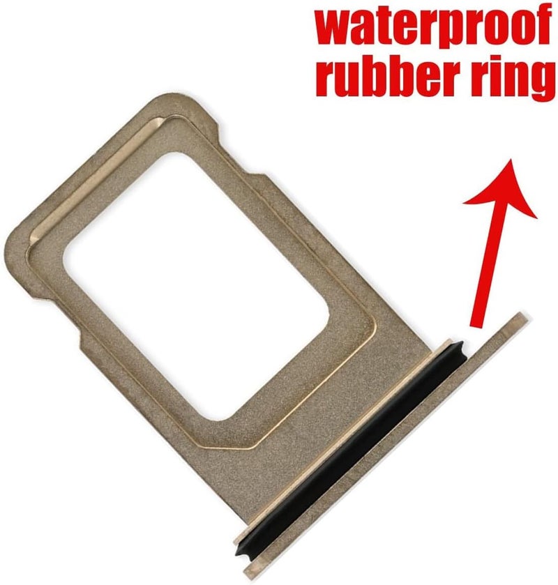 Perzework SIM Card Tray Holder Slot Replacement for iPhone 13 Pro and iPhone 13 Pro Max (Gold) with Waterproof Rubber Ring and Eject Pin (Single Sim Version) - Image 2