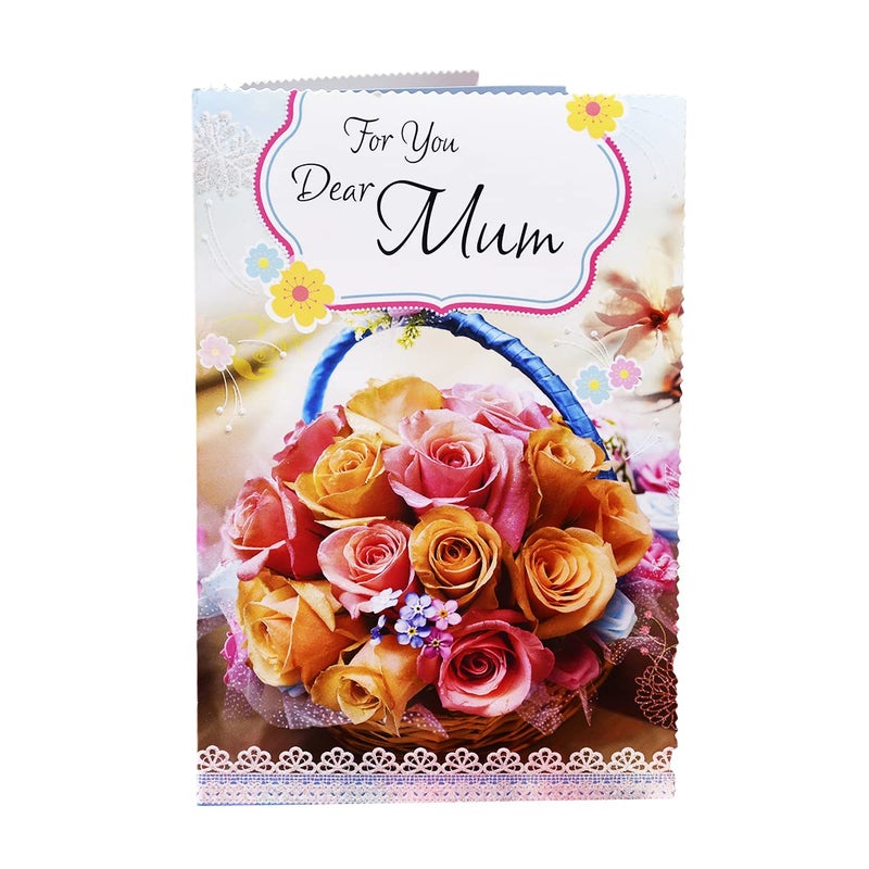 Natali Traders Gift for Mother - Greeting Card with I Love Mom Keychain and Artificial Golden Rose - Best Gift for Mother's Day - Mom - Mummy - Birthday Gift - Image 2