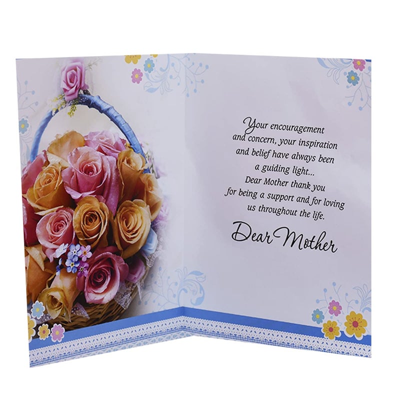 Natali Traders Gift for Mother - Greeting Card with I Love Mom Keychain and Artificial Golden Rose - Best Gift for Mother's Day - Mom - Mummy - Birthday Gift - Image 3