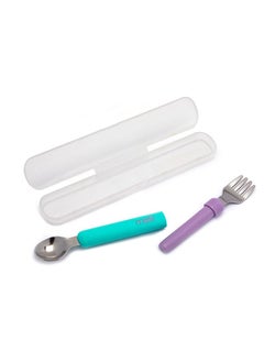 melii Baby Travel Utensils - Blue And Purple  - Image 5