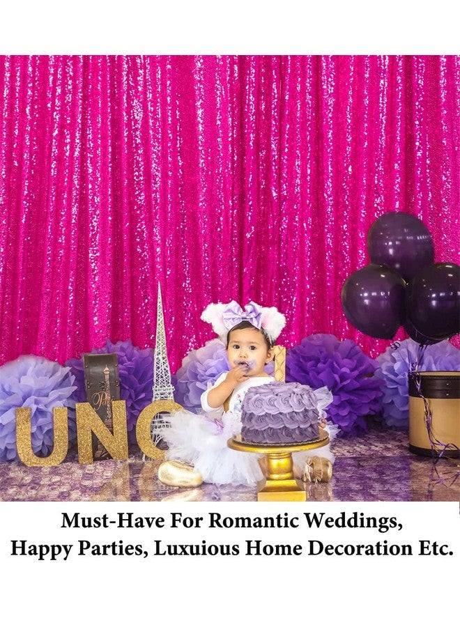 DUOBAO Sequin Backdrop 10X10 Ft Hot Pink Sequin Backdrop Curtain Halloween Decorations Wedding Backdrop 10 Ft Fabric Backdrop Glitter Backdrop For Party - Image 3