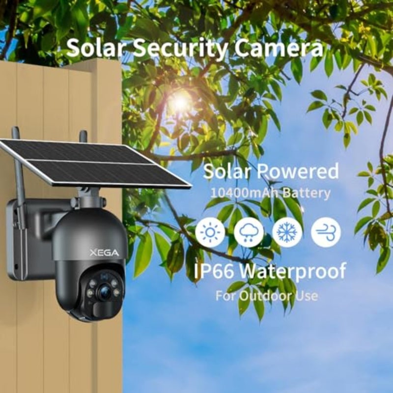 2K Super HD Solar Powered Wireless Outdoor 4G Security Camera, 1 unit, for remote outdoor surveillance, weatherproof ABS+PC housing, real-time motion detection night vision, black, includes SIM card PIR sensor - Image 5