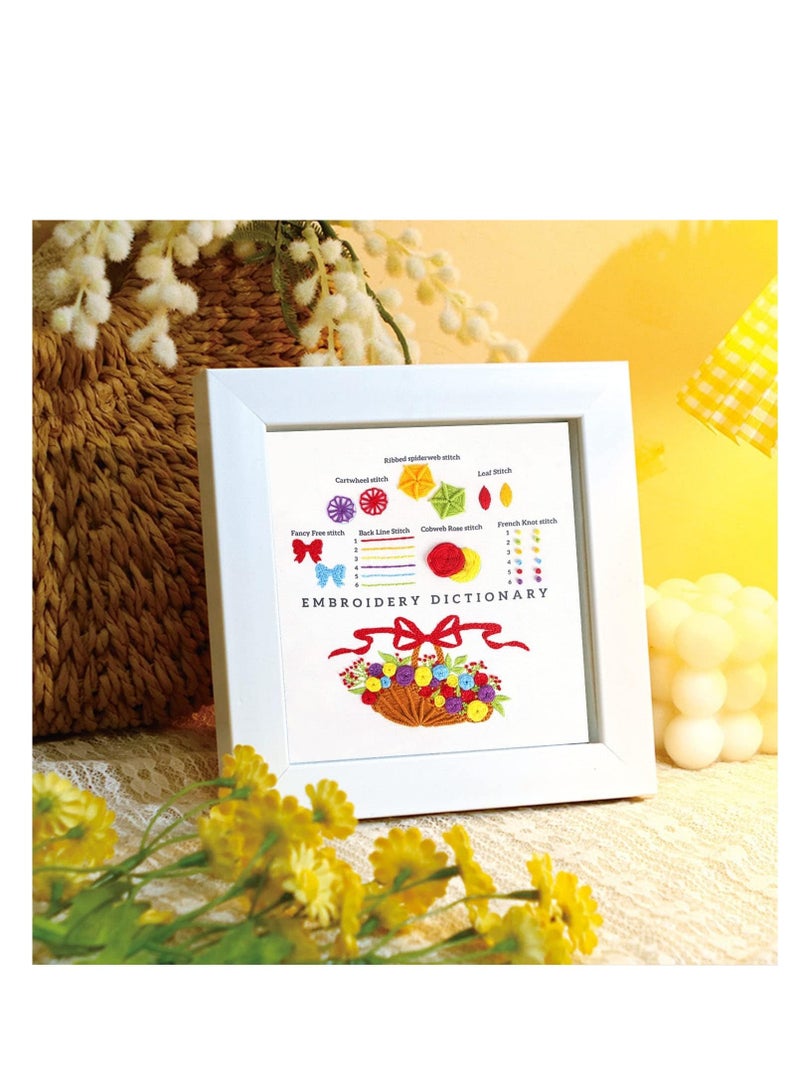 SYOSI Embroidery Stitch Practice Kit, 3 Pack Embroidery Kit for Beginners with Flowers Plants Pattern Embroidery Starter Kit with Instructions Embroidery Hoop Threads and Tools for Adults Kids  - Image 3
