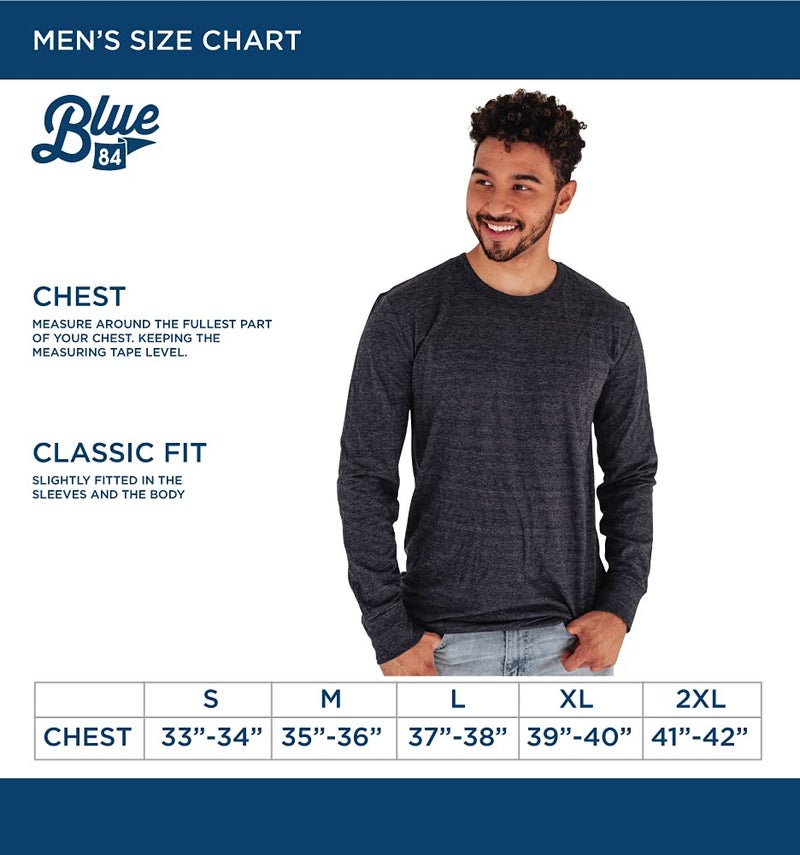 Blue 84 Men's Auburn Tigers Tri-Blend Long Sleeve T-Shirt Vintage Icon Heather Grey, Grey, Large - Image 4