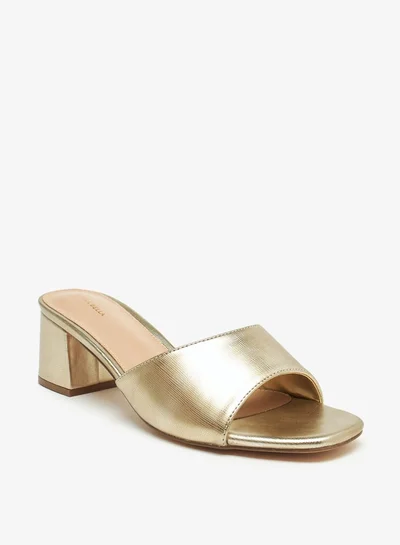 فلورا بيلا من شو إكسبرس Textured Slip-On Sandals with Block Heels