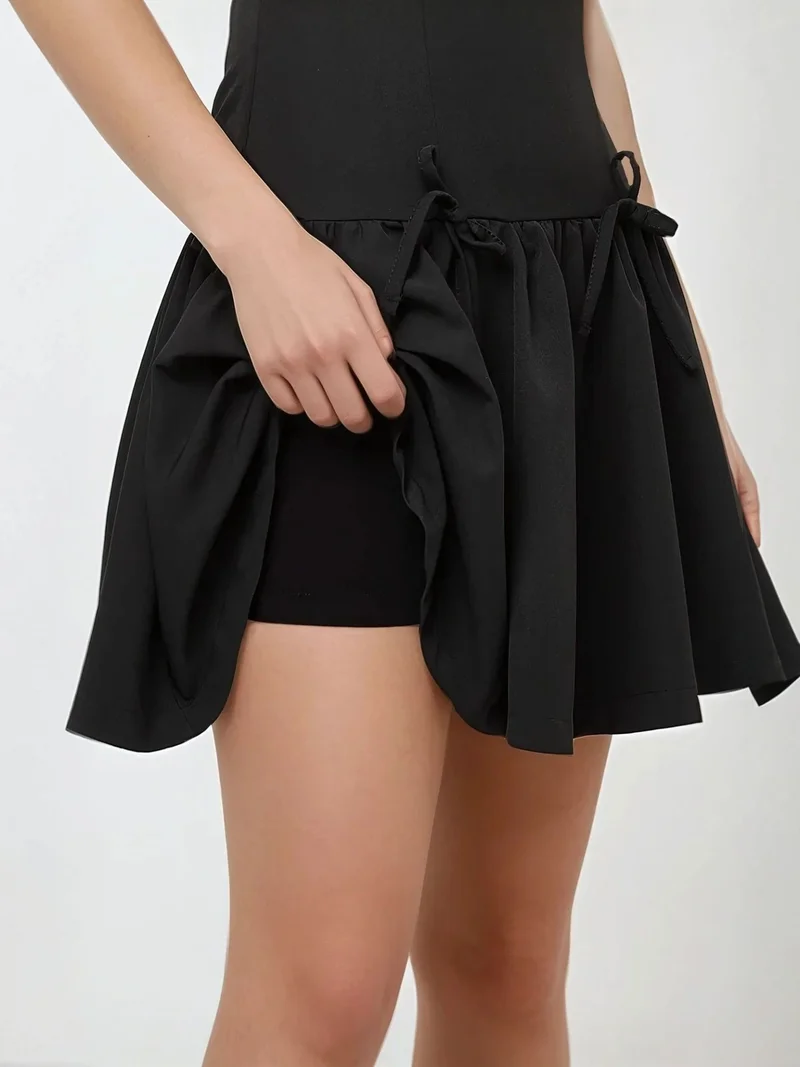 HICCUP Fitted Mini Dress with Bow Details