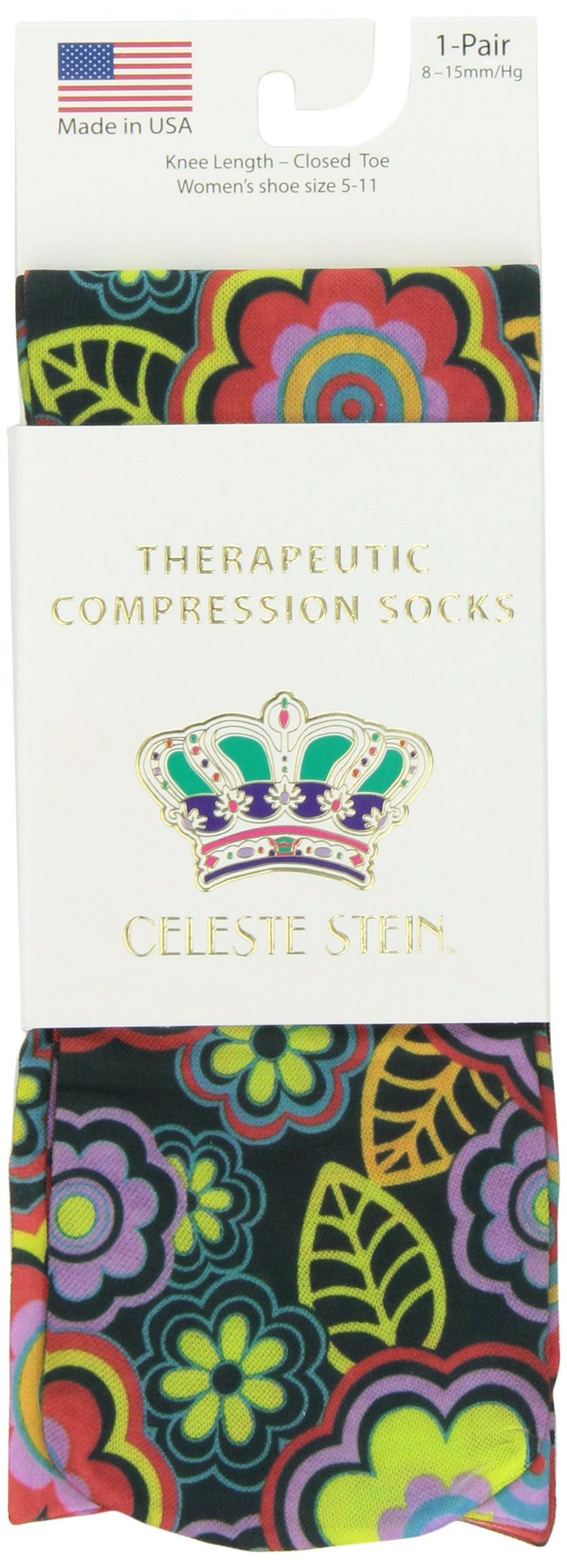 Celeste Stein Therapeutic Compression Socks, Black Vogue, 8-15 mmhg, .6 Ounce, 0.6 Ounce - Image 4