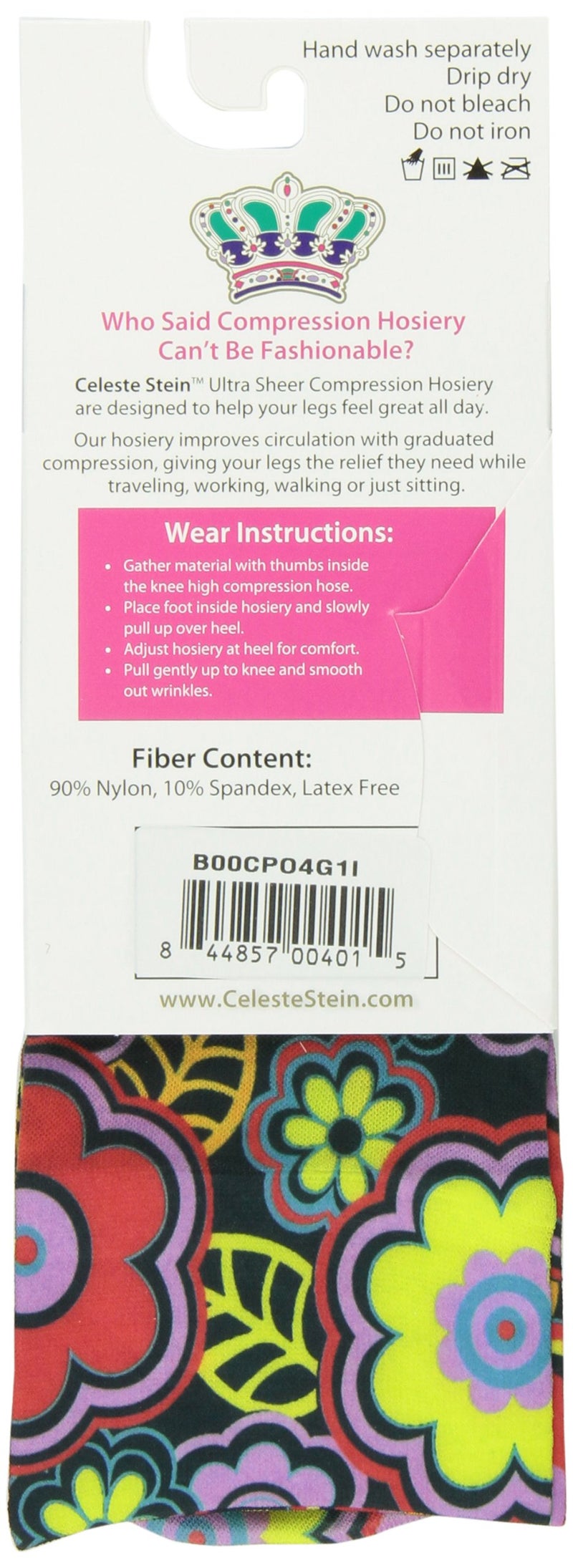 Celeste Stein Therapeutic Compression Socks, Black Vogue, 8-15 mmhg, .6 Ounce, 0.6 Ounce - Image 2
