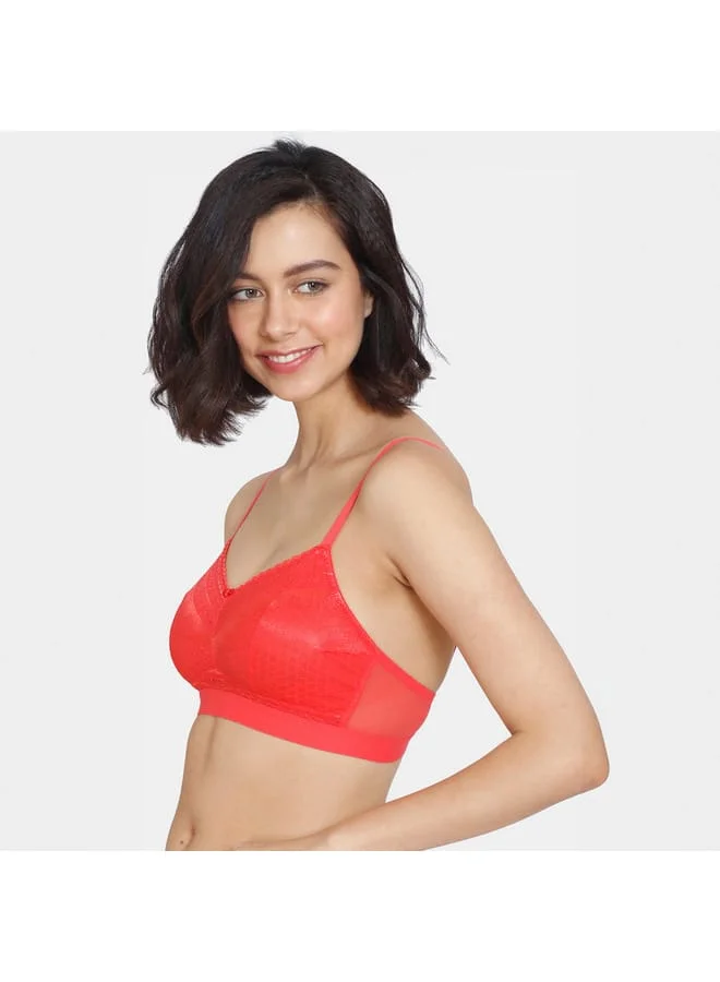 zivame Zivame Textured Bra with Hook and Eye Closure