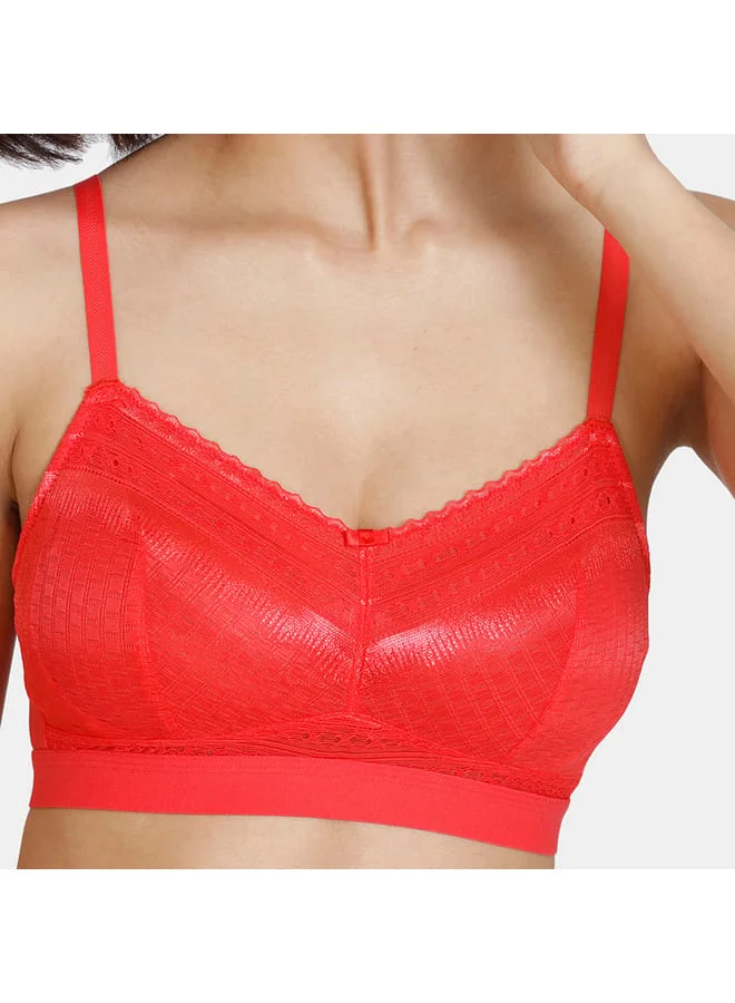 zivame Zivame Textured Bra with Hook and Eye Closure