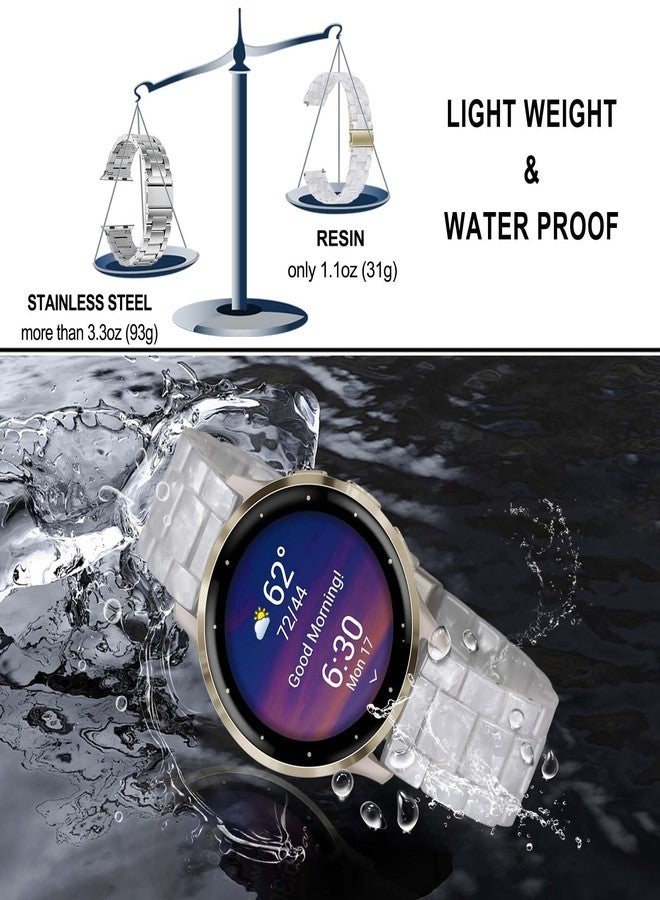 TRUMiRR Women Band for Venu 3S / Venu 4 41mm Soft Gold Smart Watch, 18mm Resin Watchband Stainless Steel Buckle Strap for Garmin Venu 2S / Vivomove 3S / Forerunner 265S - Image 5