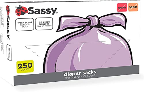 Sassy 250 Count Disposable Diaper Sacks, Lavender Scented, Easy-To-Tie, Diaper Disposal or Pet Waste Bags - Image 4