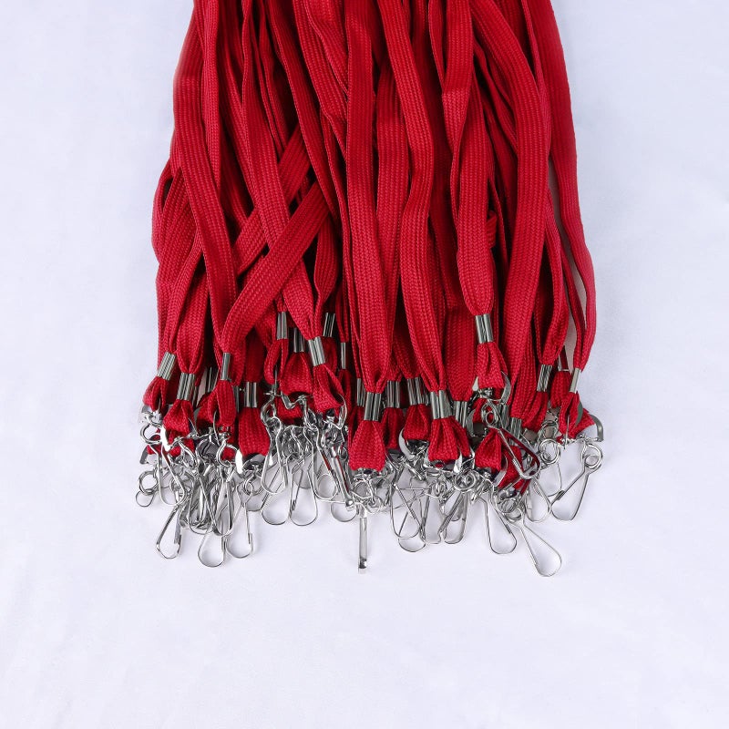 HOSL 100 Pack Badge Lanyards Office Lanyard ID Card Lanyards Business Card Lanyards Students Lanyards Employee Lanyards Round 36" With Swivel Hook (Wide Red) - Image 5