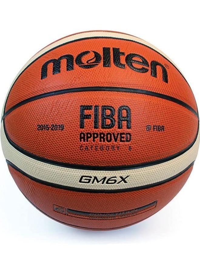Molten GM6X Composite Leather Basketball, Size 6 - Orange & Ivory