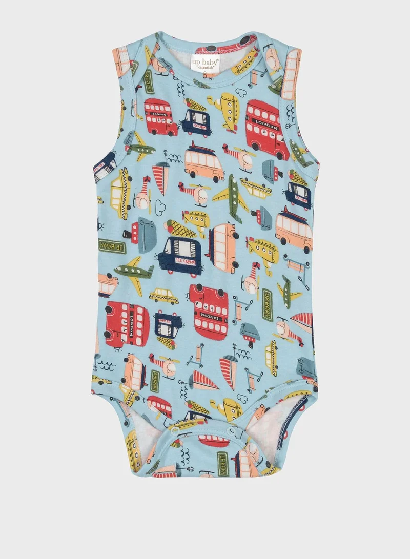 Up Baby Infant Vehicles Print Bodysuit
