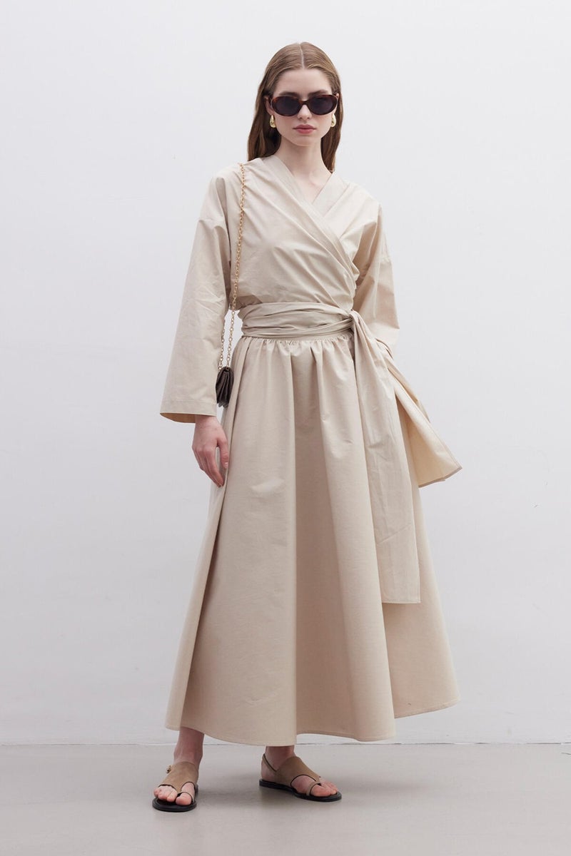 Manuka Kimono Style Premium Shirt Camel  - Image 2