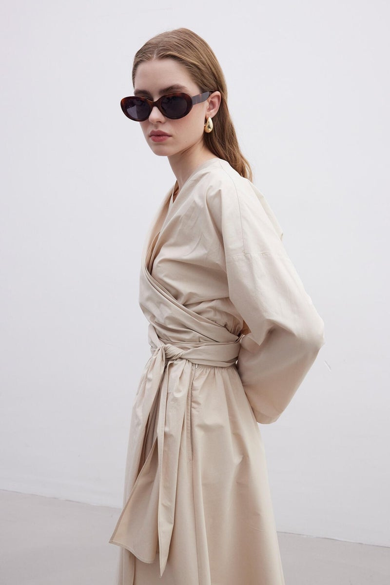 Manuka Kimono Style Premium Shirt Camel  - Image 3