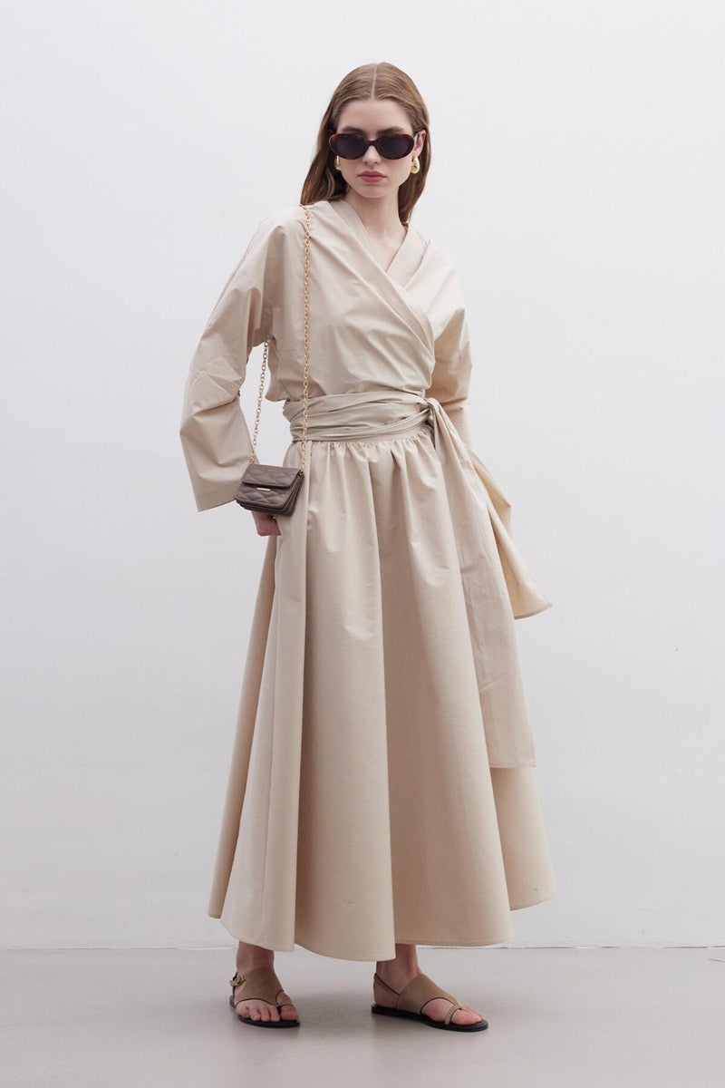 Manuka Kimono Style Premium Shirt Camel  - Image 4