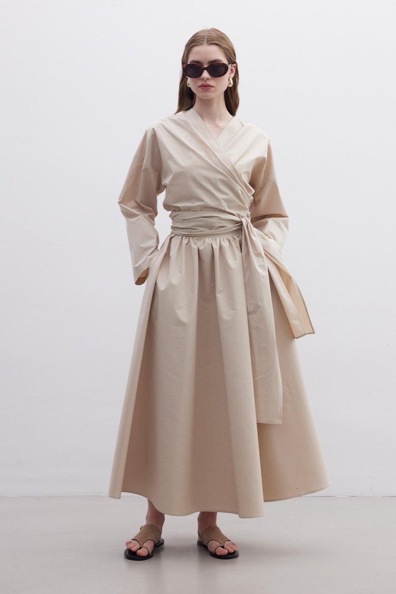 Manuka Kimono Style Premium Shirt Camel  - Image 5