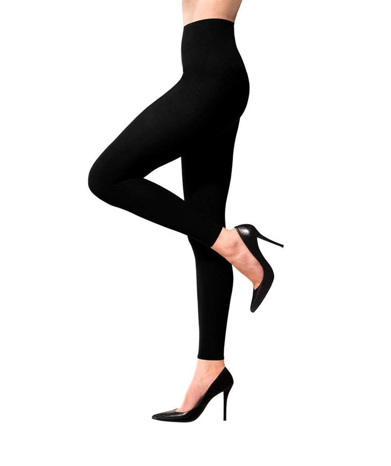 Terramed Just Think Comfort Medical Compression Leggings for Women - Advanced Graduated Compression Leggings 20-30 mmHg - Footless Womens Legging for Tummy Control, Workout, Gym & Yoga Black (3X-Large) - Image 1