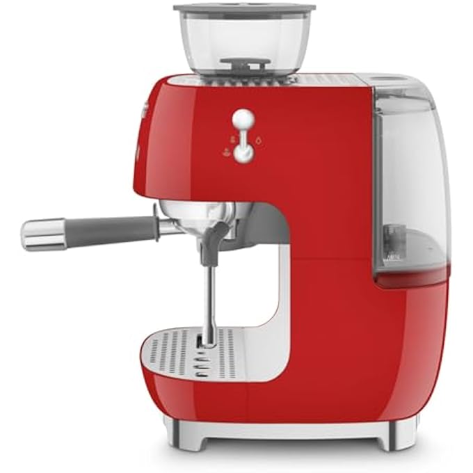smeg 50S Style Coffee Machine With Built In Grinder  Red Egf03Rdau  International Version - Image 2