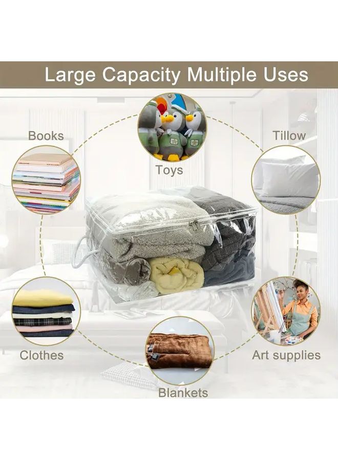 Transparent PVC Storage Bags With Zipper And Handles For Bedding Comforters Blankets Underbed Organization - Image 2
