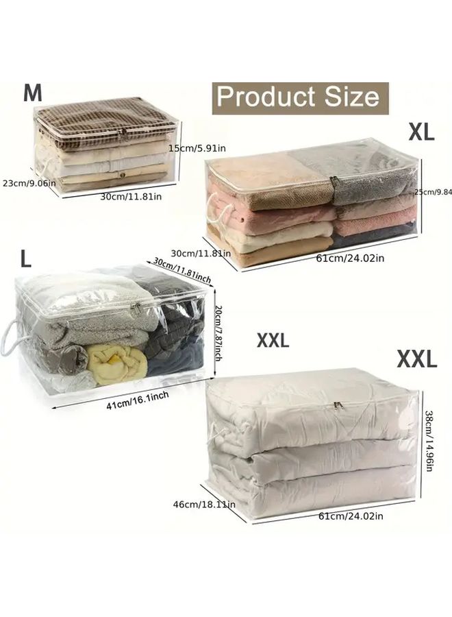 Transparent PVC Storage Bags With Zipper And Handles For Bedding Comforters Blankets Underbed Organization - Image 3