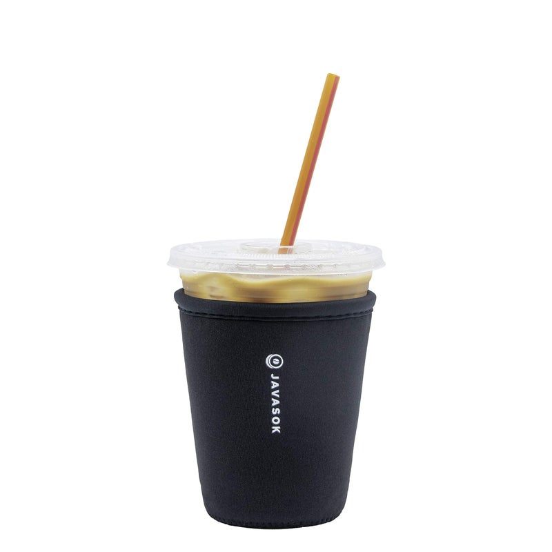 Sok It JavaSok Iced Coffee  Cold Soda Insulated Neoprene Cup Sleeve Black Small 1620oz