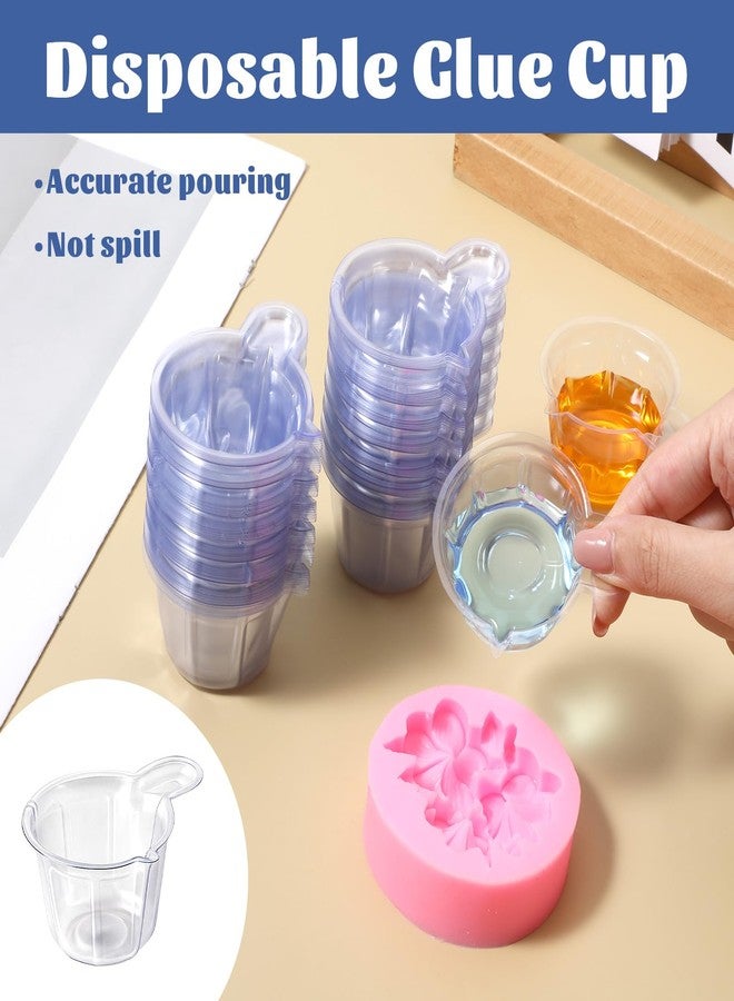 Prasacco 150 Pcs 40ml Disposable Plastic Measuring Cups, Clear Mixing Cups Multipurpose Dispensing Cup for Paint, Stain, Jewelry Making and DIY Crafts - Image 4