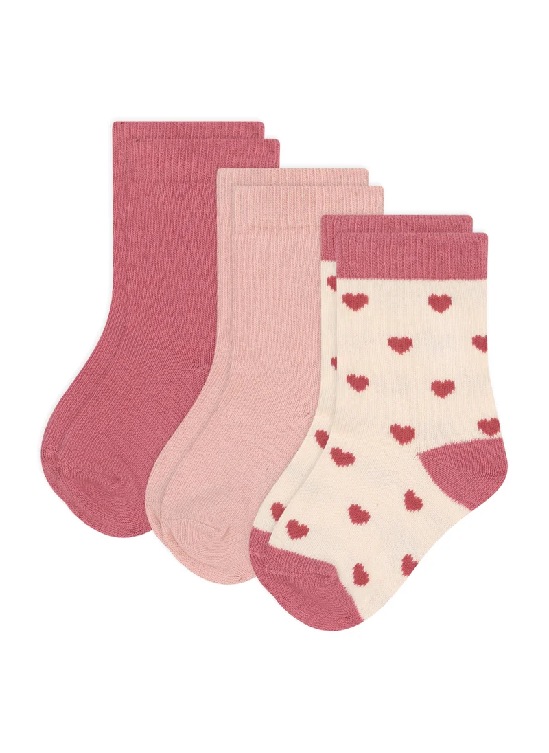 Petit Bateau Babies' heart-pattern cotton socks - 3-Pack