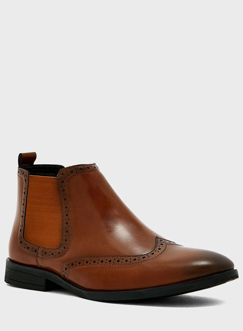 Robert Wood Formal Wing Cap Chelsea Boots