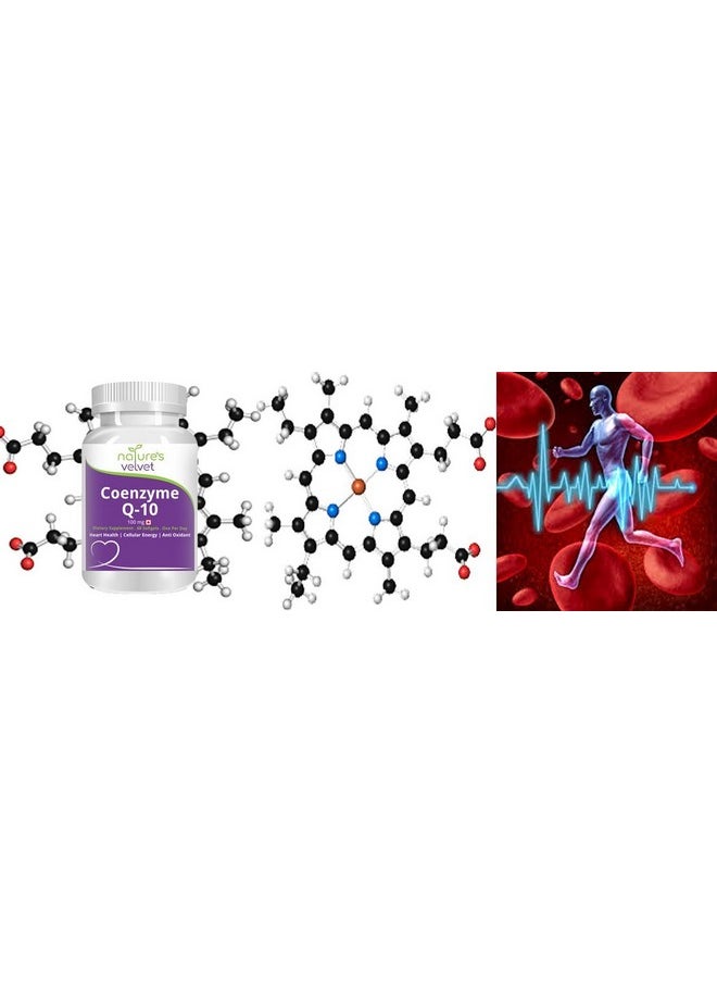 نايتشرز فيلفت - Nature's Velvet Coenzyme Q-10 غني بمضادات الأكسدة، يعزز صحة القلب ويعزز الطاقة، 60 كبسولة هلامية (عبوة من 3 قطع) - Image 1