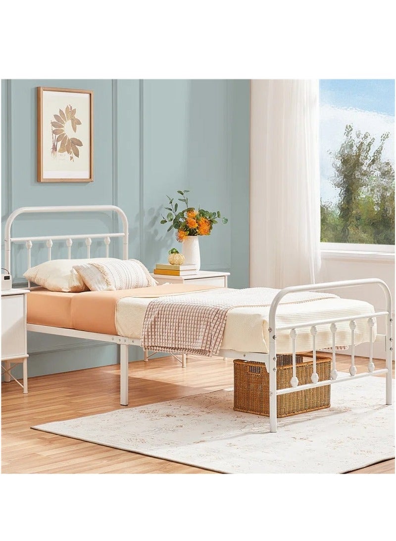 NZONE STORE Metal Single Bed - White Color || 190 cm x 90 cm - Image 5