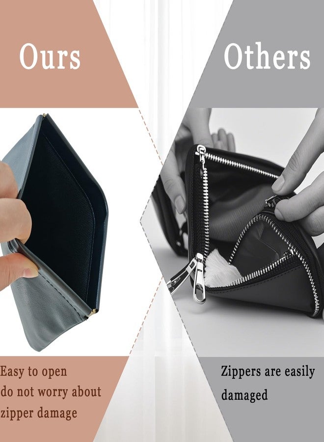 Hapforever 3PCS Pouchic Snap Closure Pouches, Pu Leather Makeup Bag for Purse Three Sizes Coin Purse Organizer Storage Pouch, BLACK, 3PCS, Mini Cosmetic Bags for Travel - Image 5