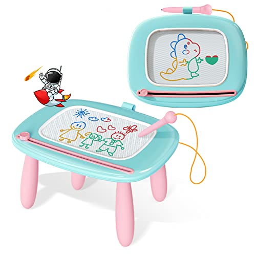 Kikidex Toddlers Toys Age 13 Magnetic Drawing Board Doodle Board Pad Learning and Educational Toys for 1 2 3 Year Old Baby Kids Birthday Gift Mint Blue - Image 1