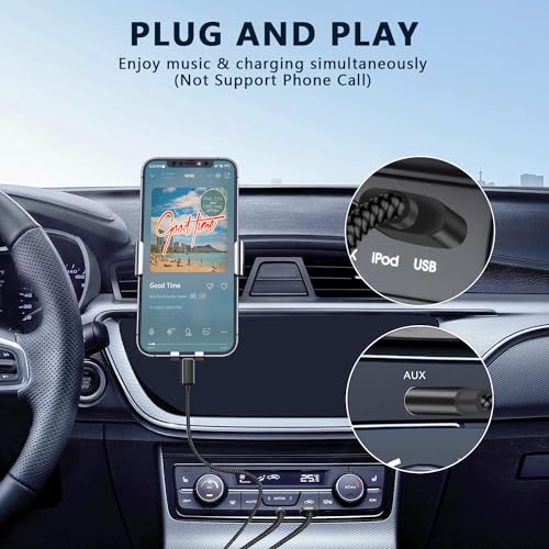 Azddur USB C to 3.5mm Aux Cable, 2 in 1 USB C to 3.5mm Car Stereo Aux Headphone Jack Cable with PD 18W Charging Compatible with iPhone 17/17Pro/16/16e/15 Pro Max, Galaxy S25/S24/S23/S22/S23FE, Pixel 9/8/7 - Image 2