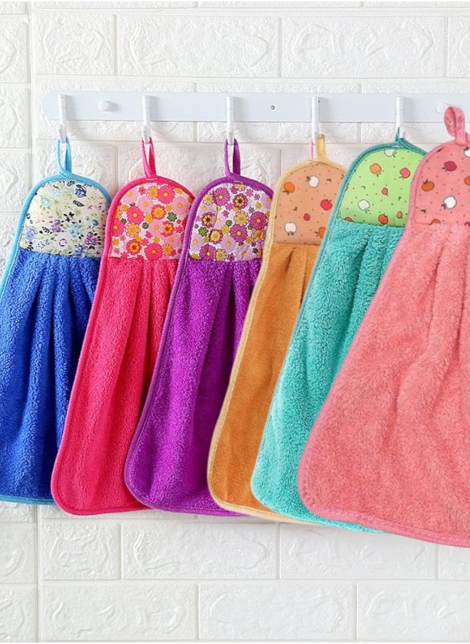 SUNIFY - Microfiber Wash Basin Hanging Hand Kitchen Towel Napkin with Ties (44x24 cm, Pack of , 6 Multicolor), 200 GSM - Image 1