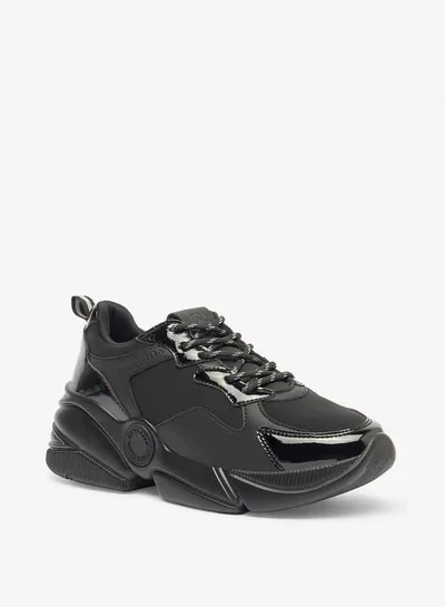Flora Bella By Shoexpress Women Monotone Lace-Up Low Ankle Sneakers with Pull Tabs