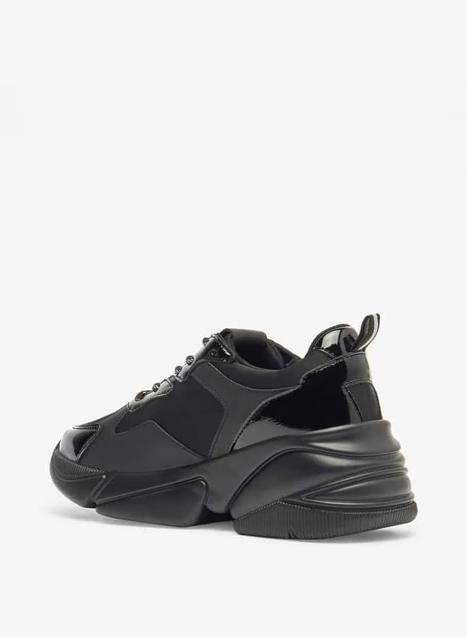 Flora Bella By Shoexpress Women Monotone Lace-Up Low Ankle Sneakers with Pull Tabs