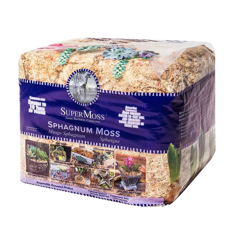 SuperMoss (22325) Orchid Sphagnum Moss Dried, Natural, 1 Pound Mini Bale Natural - Image 1