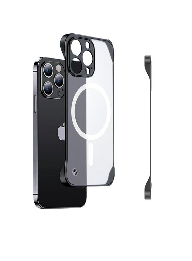 حافظة رفيعة لهاتف iPhone 15 Pro Max متوافقة مع MagSafe، ملحقات حافظة رفيعة للغاية بدون إطار مع شحن لاسلكي آمن من Mag، غطاء مغناطيسي مضاد للصدمات باللون الأصفر لهاتف iPhone 15 Pro Max - Image 1